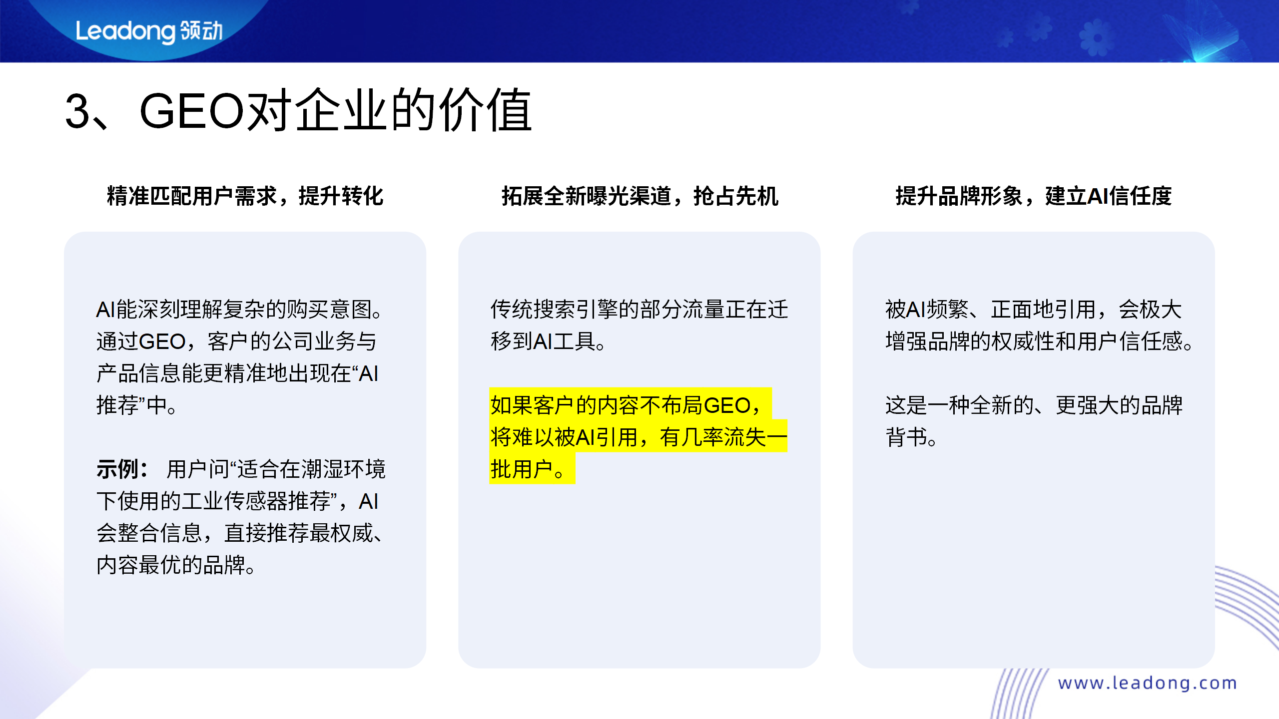 GEO对企业的价值