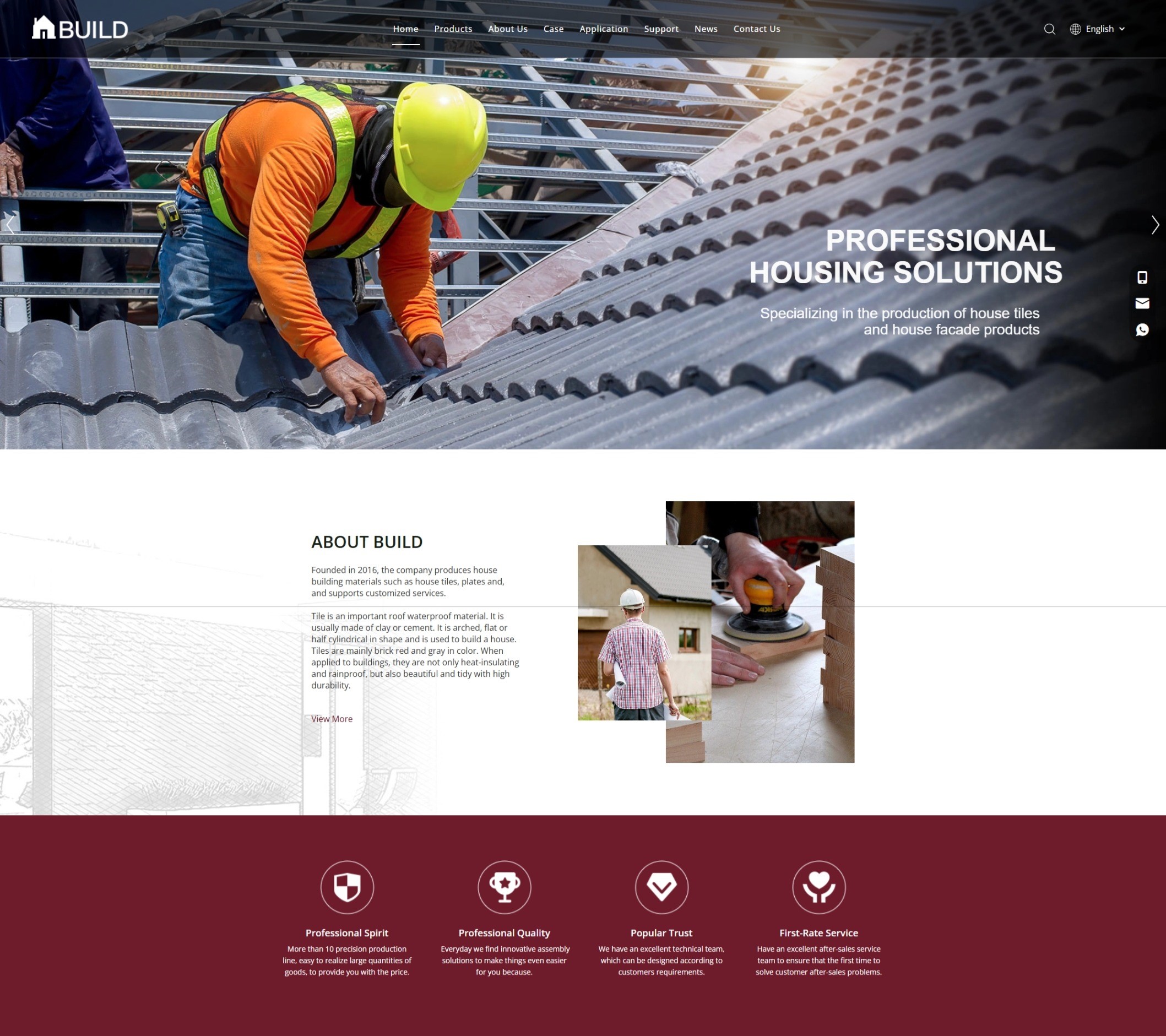 建材行业外贸网站设计