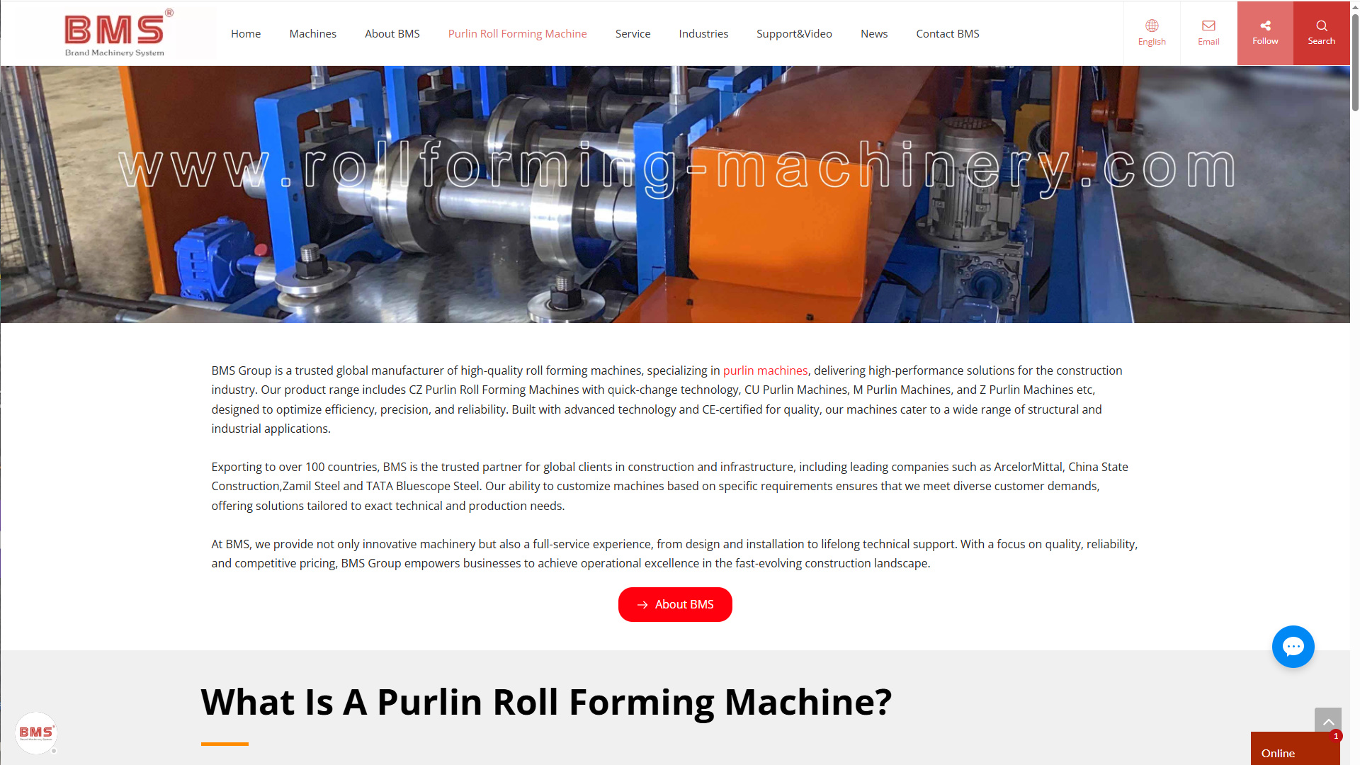 领动为机械行业企业搭建独立站落地页