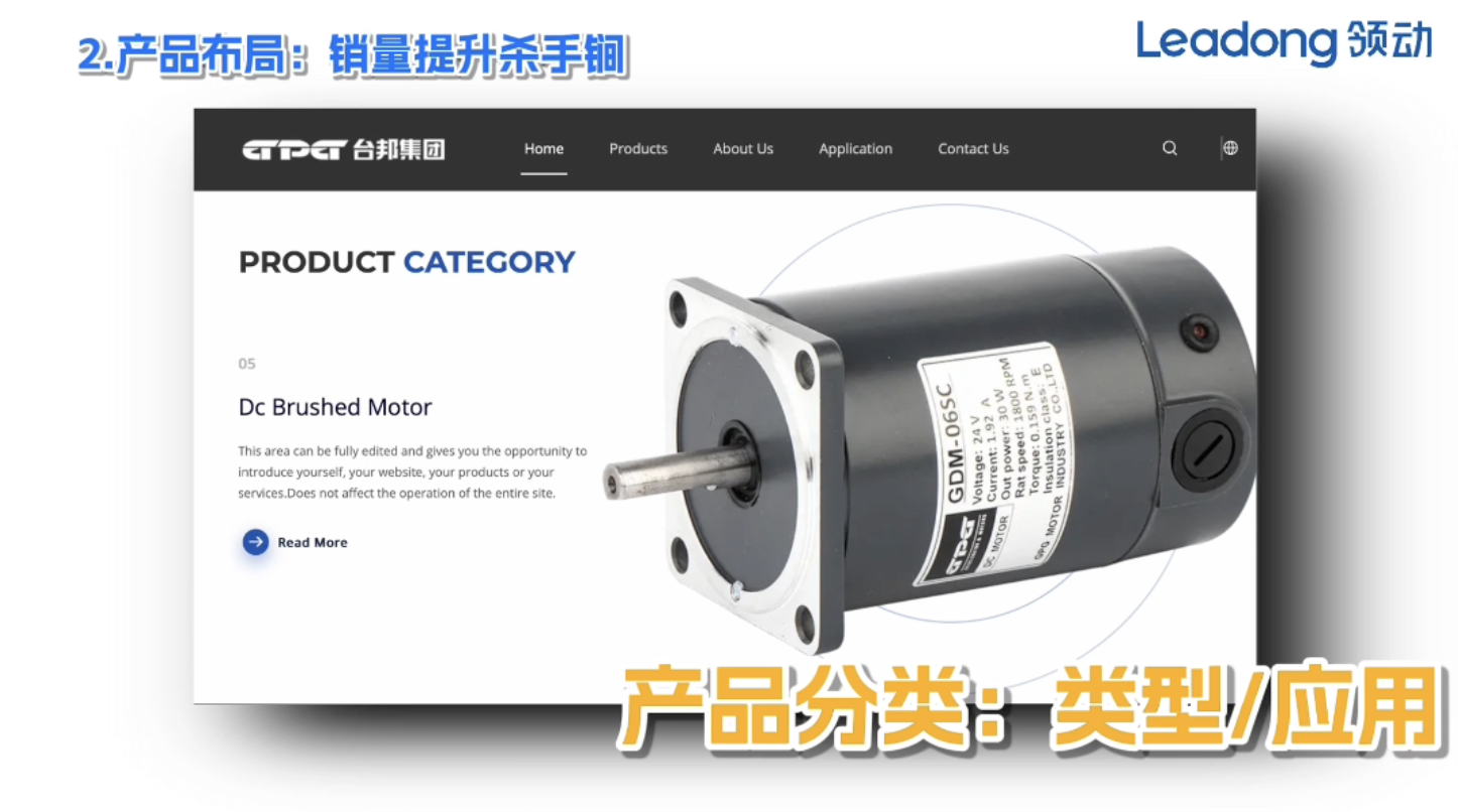 焦点领动独立站产品详情页布局