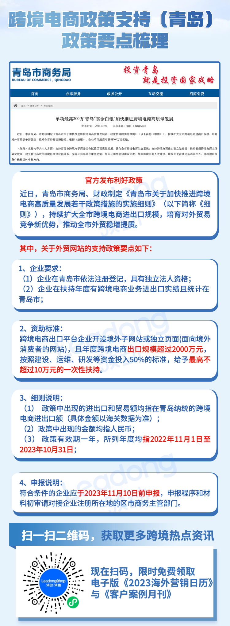 2023跨境电商政策（青岛）
