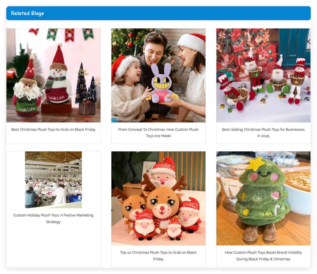 毛绒玩具独立站内容展示