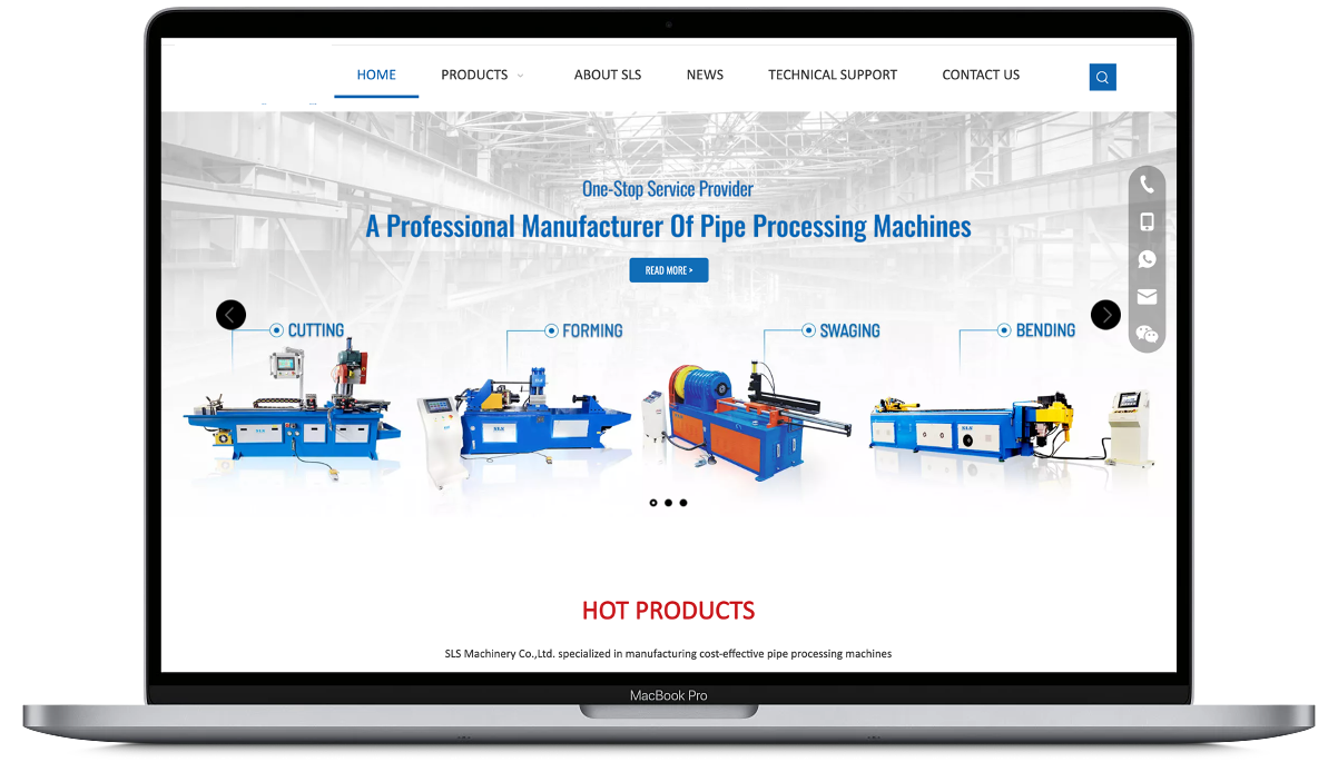 管材机械行业外贸网站展示